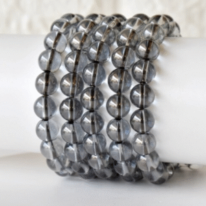 natural aura quartz smokey quartz stone bracelet