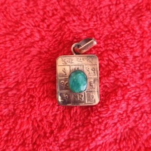 Emerald Shani Yantra Pendant – Powerful Saturn Energy Locket